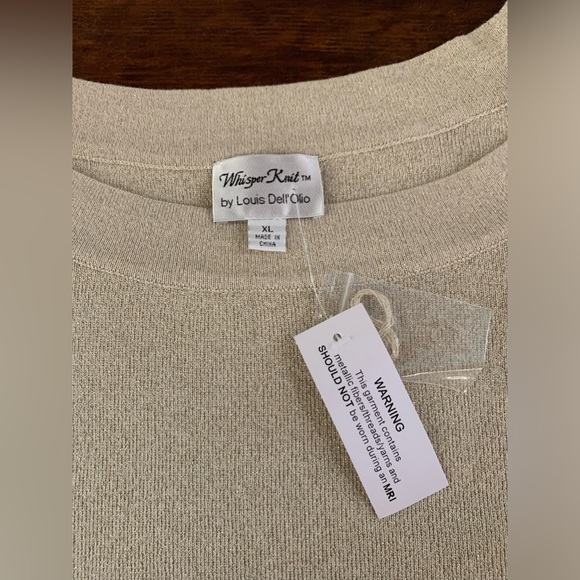 NWT Whisper Knit gold metallic sweater, size XL - Picture 4 of 9
